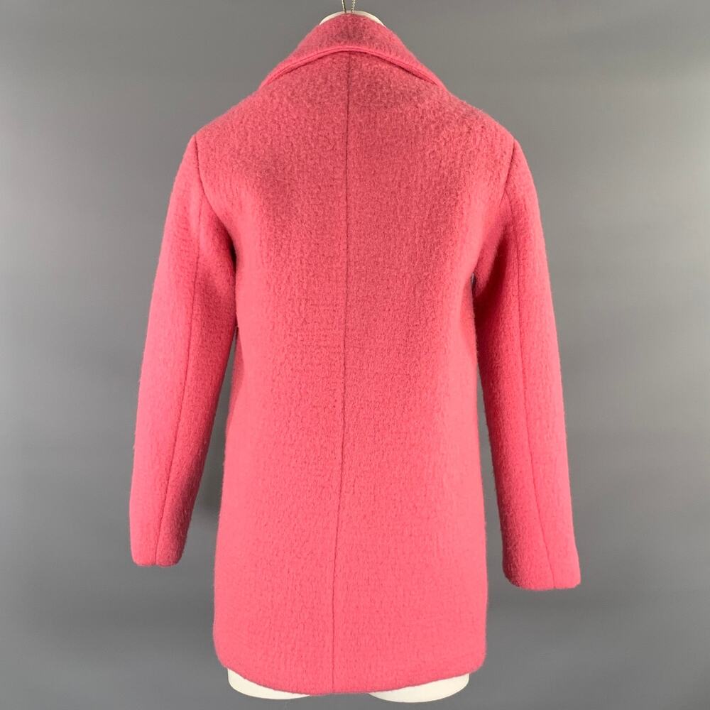 EMPORIO ARMANI Size XS Pink Wool  Polyester Textured Notch Lapel Coat - Picture 3 of 6